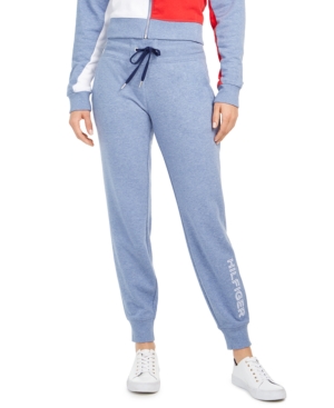 Tommy Hilfiger Sport Tapered Logo Sweatpants In True Blue Heather