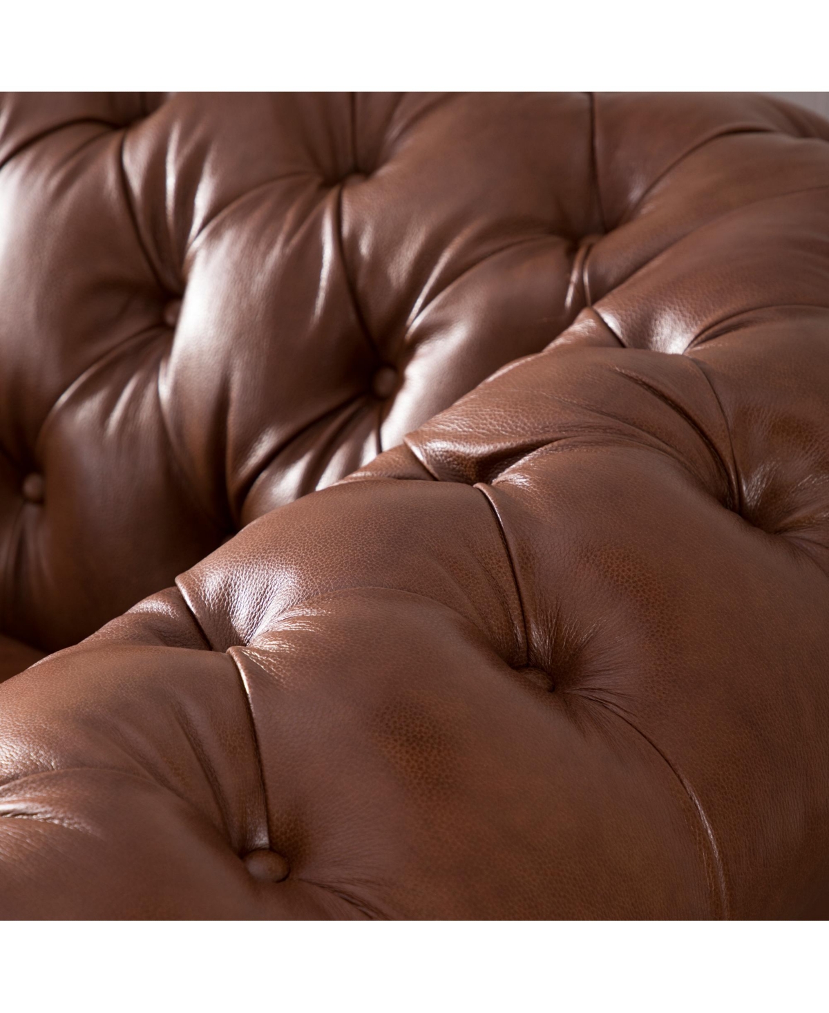 Alexandon Leather Chesterfield Tufted Sofa with Roll Arm