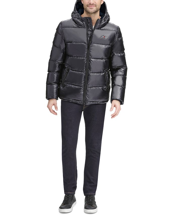Tommy Hilfiger Men's Pearlized Performance Hooded Puffer Coat Macy's