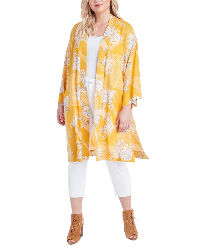 Jessica Simpson Trendy Plus Size Bea Printed Kimono - Macy's