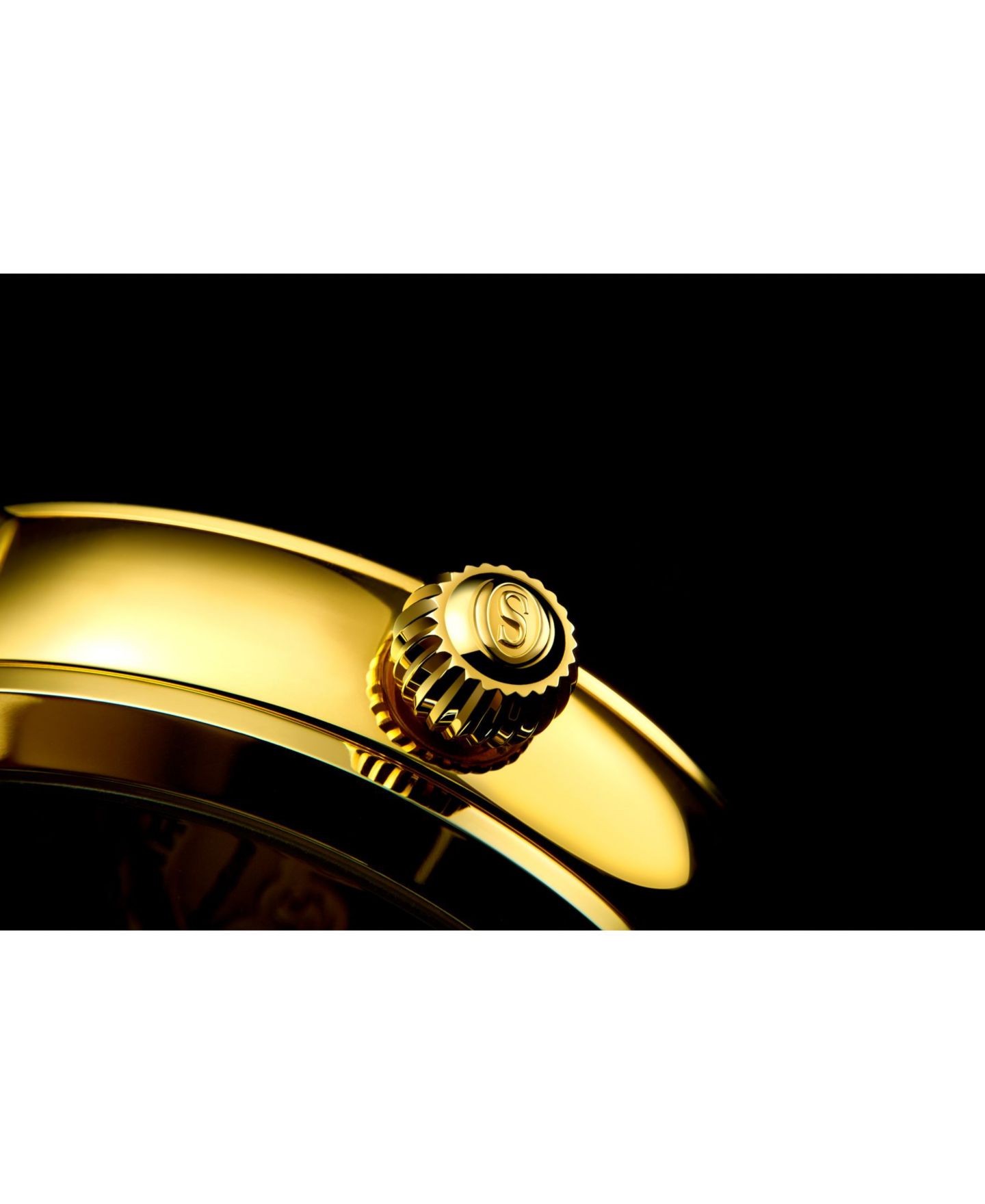 Мужские часы Stuhrling Anatol 3924 Automatic Skeleton Dual-Time, 47mm, цвет: Золотой / Чёрный — фото 2