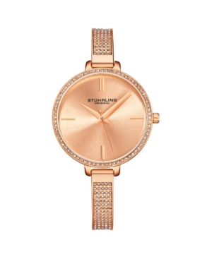 image of Stuhrling Women-s Rose Gold Mesh Stainless Steel Bracelet Watch 36mm