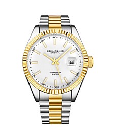 Men's Silver - Gold Tone Layered Stainless Steel Bracelet Watch 42mm