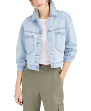 Oat Cropped Denim Jacket