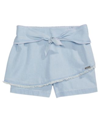 chambray tie shorts