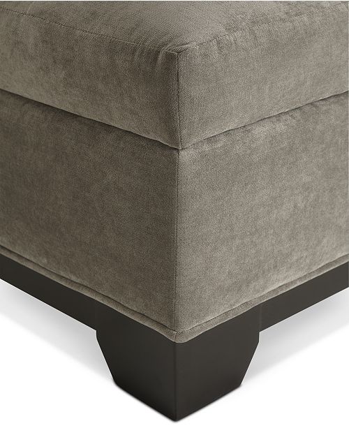 Furniture CLOSEOUT! Elliot Fabric Microfiber Storage Ottoman, Created