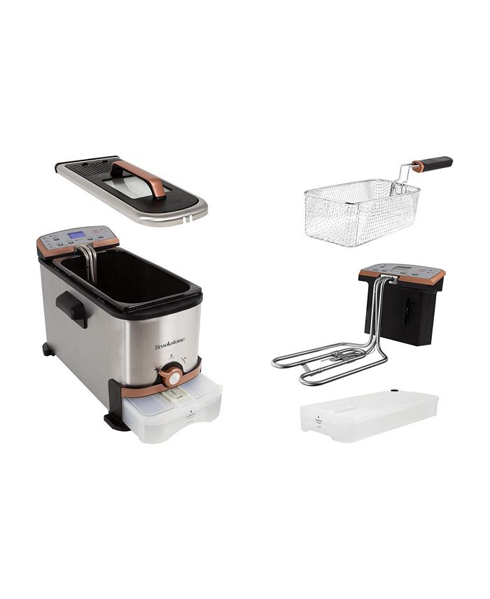 Brookstone 3.2 Qt. Digital Deep Fryer with Oil Filtration Macy's