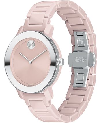 Movado pink sales ceramic watch