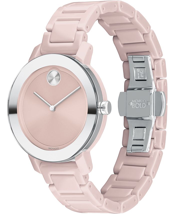 Movado Women's Swiss Bold Blush Ceramic Bracelet Watch 36mm Macy's