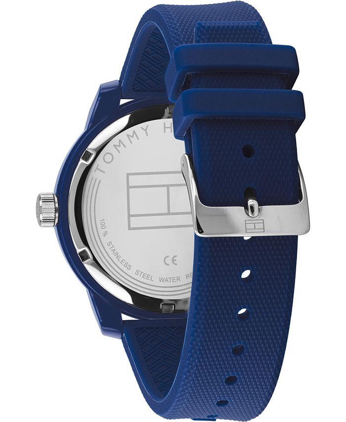 Tommy Hilfiger - Men's Blue Silicone Strap Watch 44mm