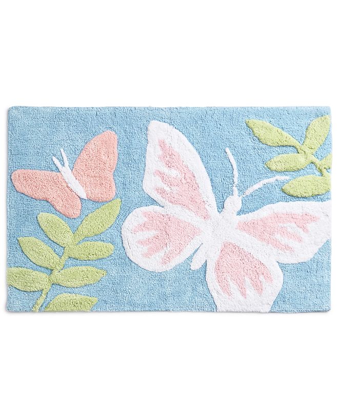 Martha Stewart Collection Butterfly 21" x 34" Bath Rug, Created For