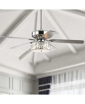 Mandy 52" 3-Light Crystal Prism Drum Led Ceiling Fan with Remote