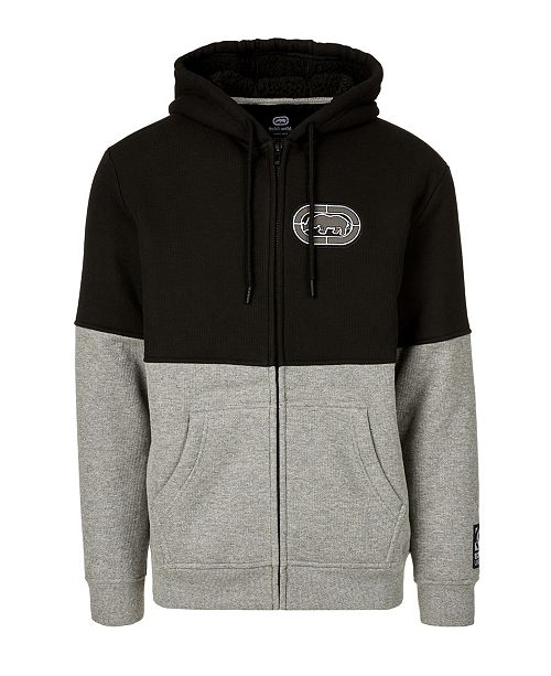 Ecko Unltd Men's Patched Together Full Zip Thermal Sherpa Hoodie ...