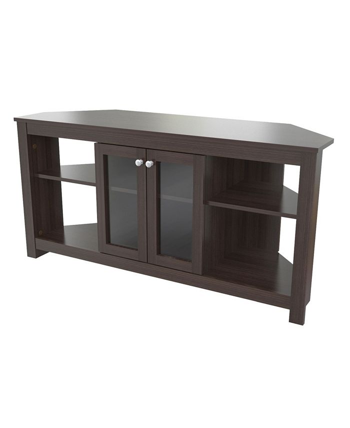 Inval America Corner TV Stand with Glass Doors Macy's