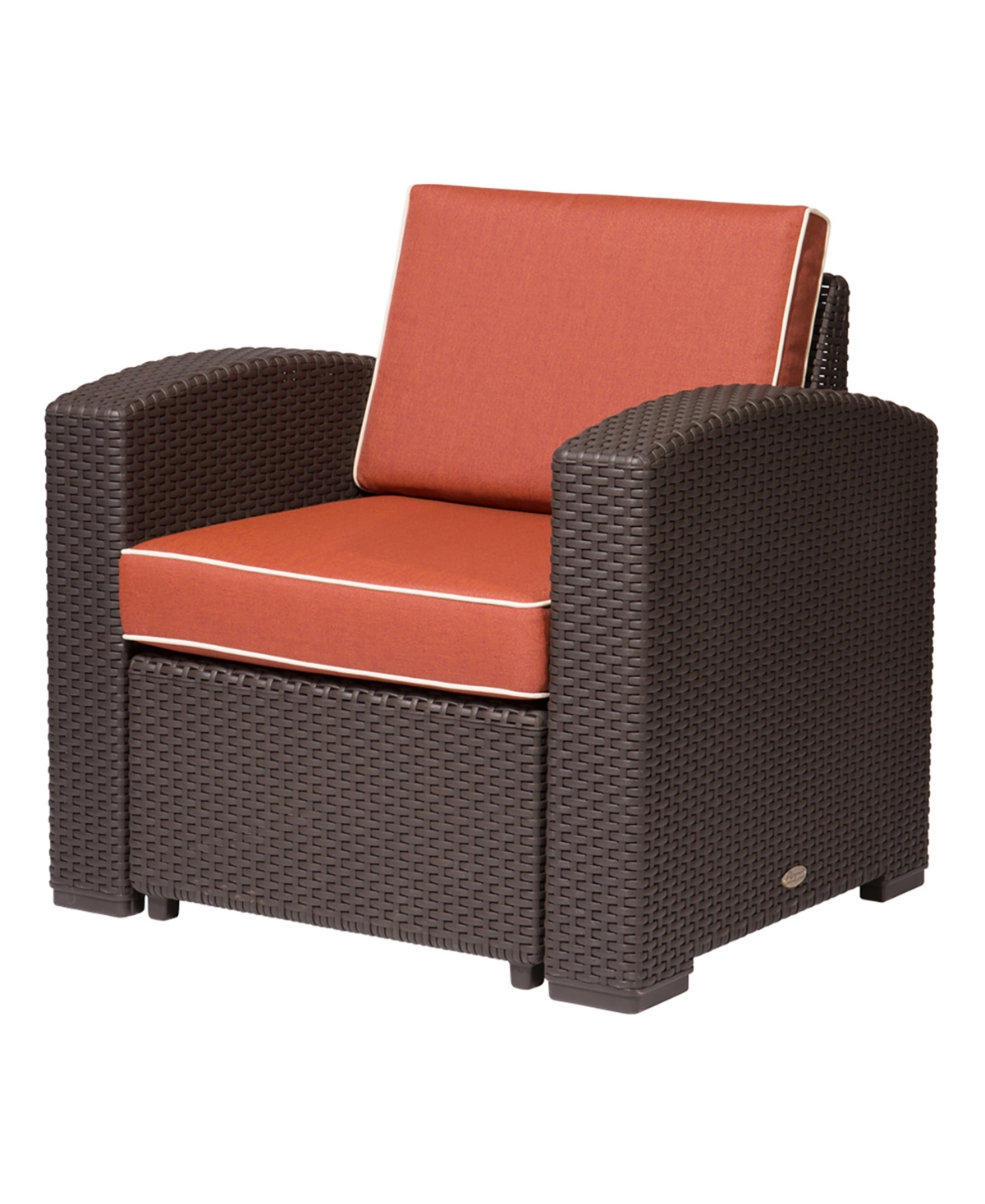 UPC 681944000488 product image for Lagoon Magnolia Rattan Club Chair, White with a Blue Cushion | upcitemdb.com