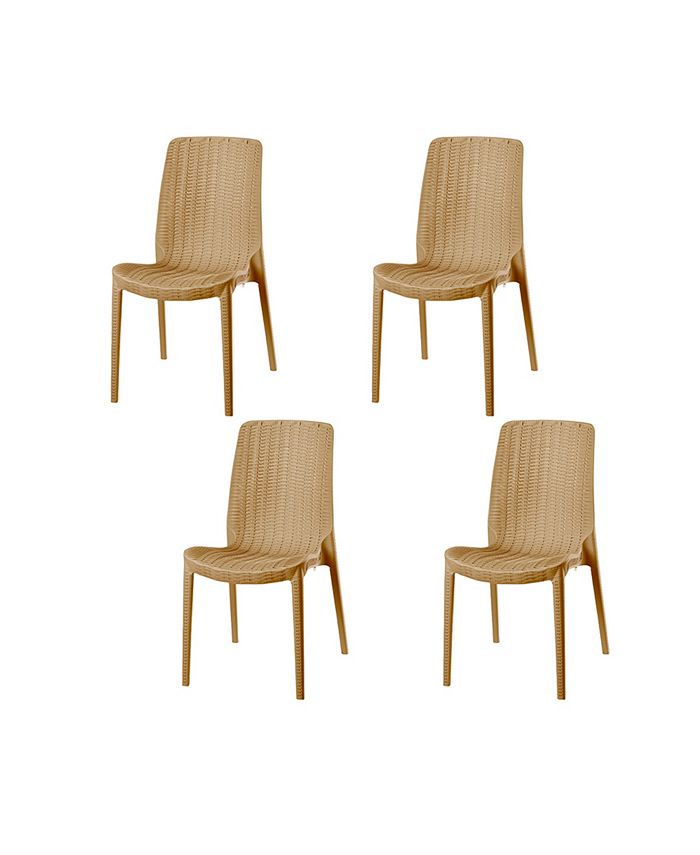 Lagoon Rue Stackable Rattan Dining Chair Set of 4 Macy s