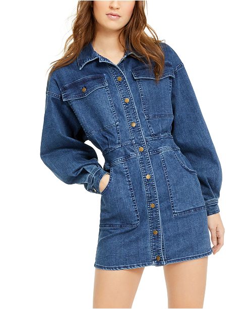 Free People Bo Denim Mini Dress Reviews Dresses Women Macy S