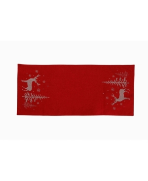 Manor Luxe Deer In Snowing Forest Double Layer Christmas Table Runner