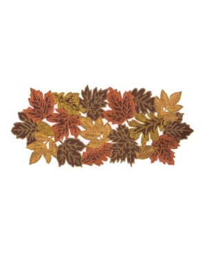 Manor Luxe Autumn Leaves Embroidered Cutwork Table Runner