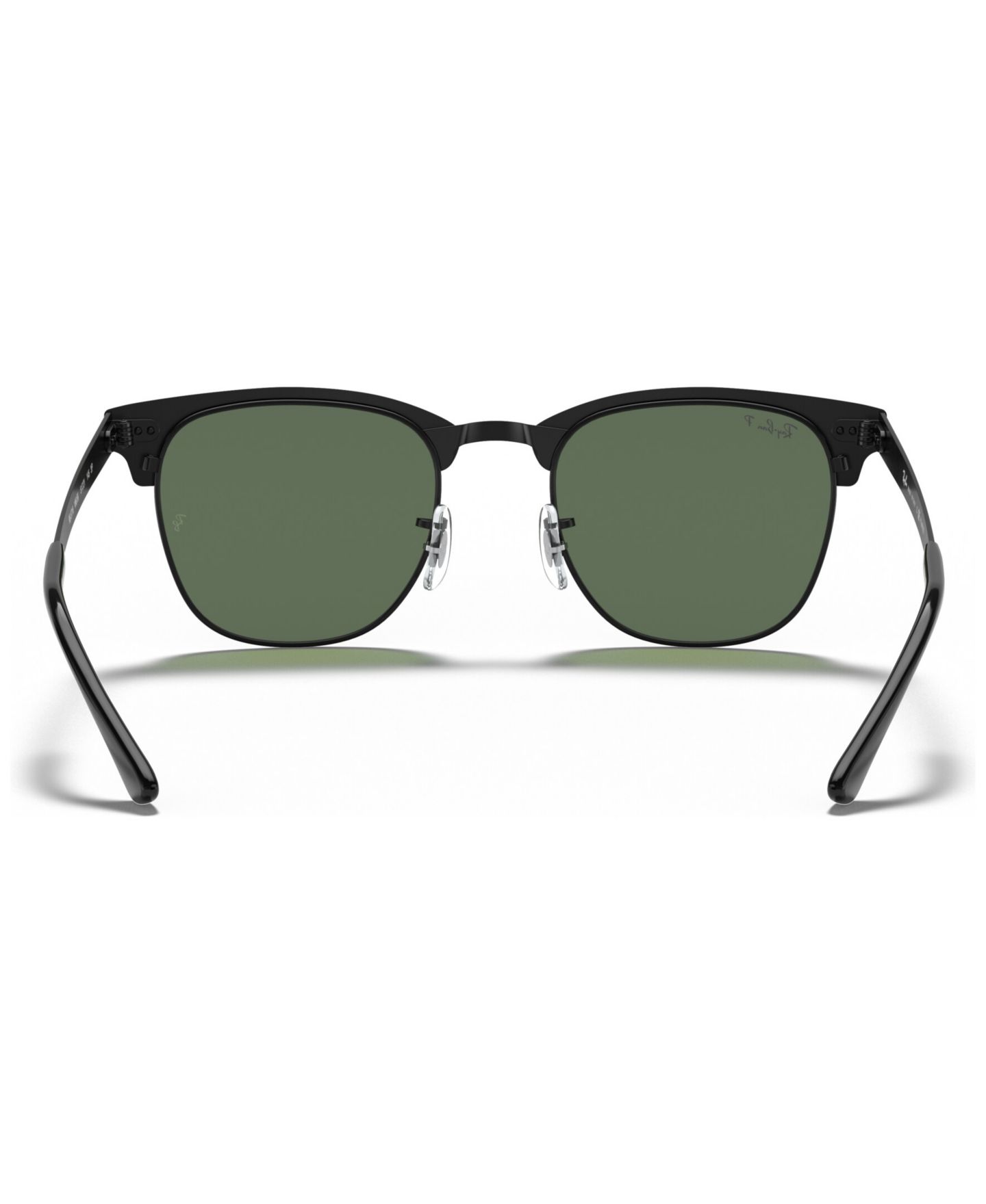 Женские солнцезащитные очки Ray-Ban Polarized Sunglasses, RB3716 Clubmaster, цвет: Чёрный матовый / Зелёный — фото 4