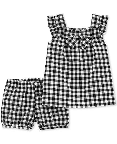 Carter S Baby Girls 2 Pc Gingham Print Cotton Top Shorts Set Reviews Sets Outfits Kids Macy S