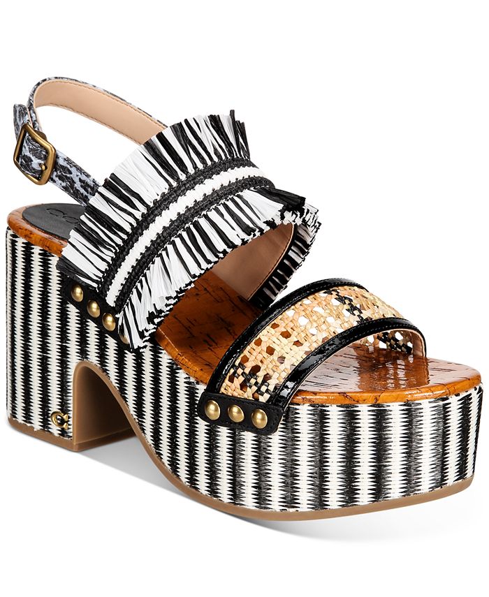 COACH Women's Nita Raffia Wedge Sandals Macy's