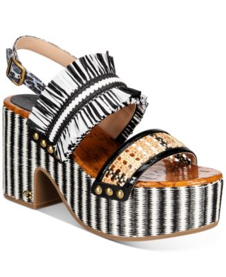 COACH Women's Nita Raffia Wedge Sandals - Macy's