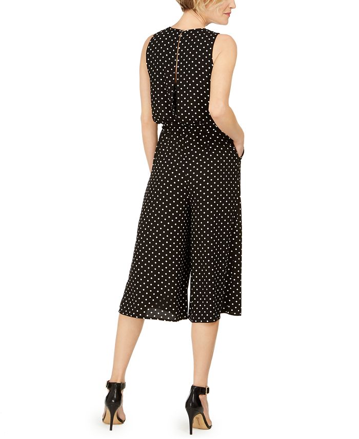 Vince Camuto Polka-Dot Cropped Jumpsuit - Macy's