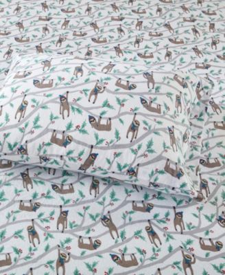 Novelty Printed Cotton Flannel 4-Pc. Sheet Set, Queen