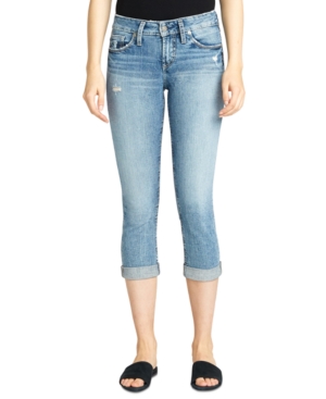 image of Silver Jeans Co. Suki Capri-Length Rolled-Cuff Jeans
