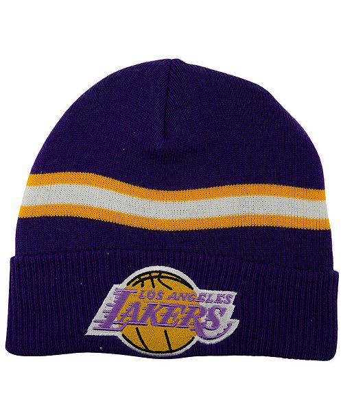 Mitchell Ness Los Angeles Lakers Hwc Retro Stripe Knit Hat Reviews Sports Fan Shop By Lids Men Macy S