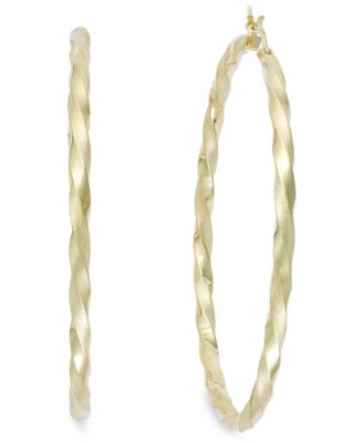 Macy's - Twist Hoop Earrings in 14k Gold Vermeil or Sterling Silver