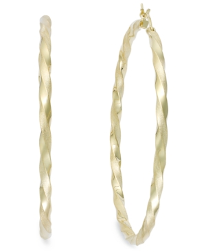 image of Twist Hoop Earrings in 14k Gold Plated Sterling Silver