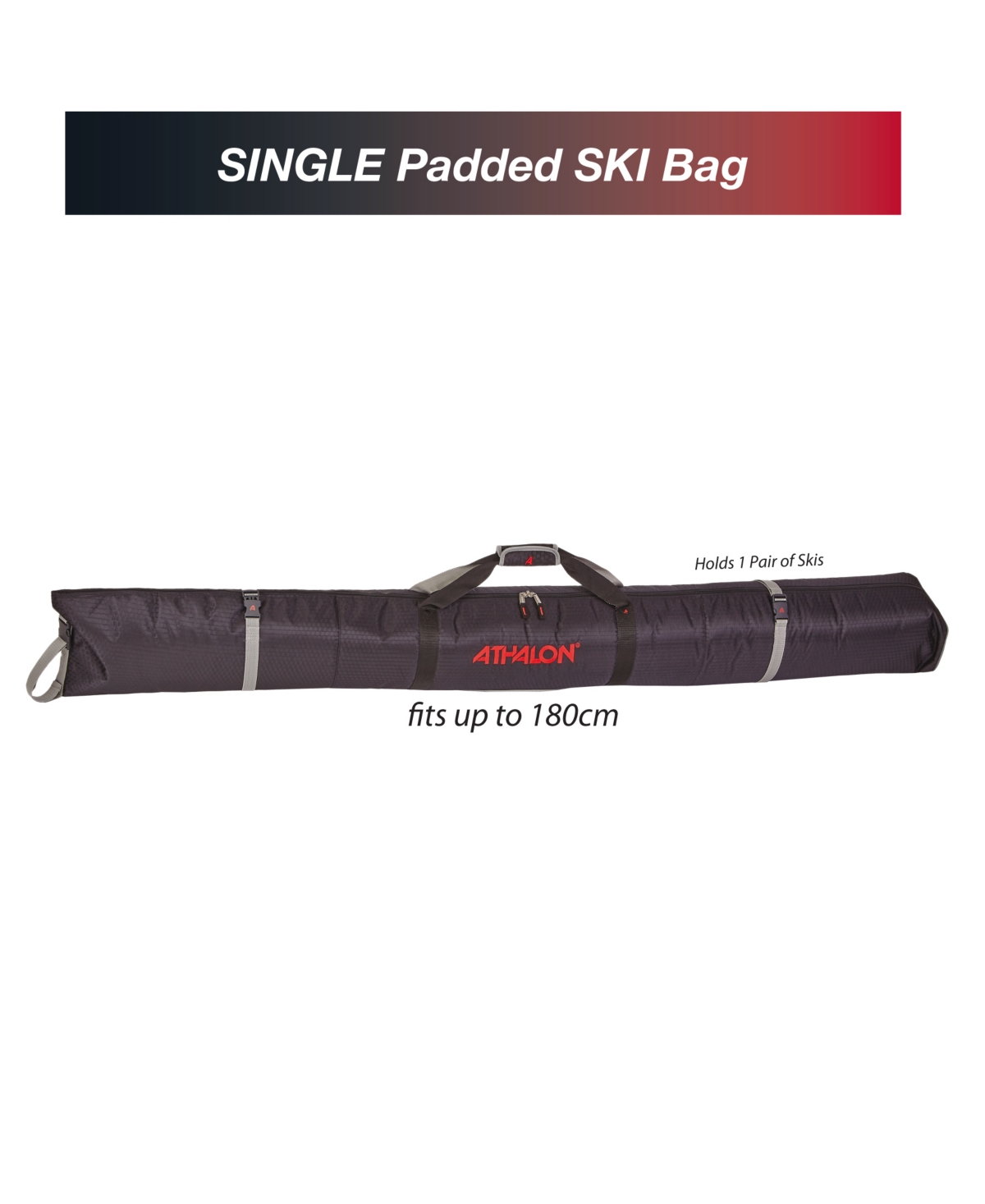 Single Ski Padded Bag - Black