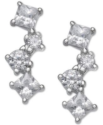 Cubic Zirconia Multi-Shape  Earring in Sterling Silver, Created for Macy's