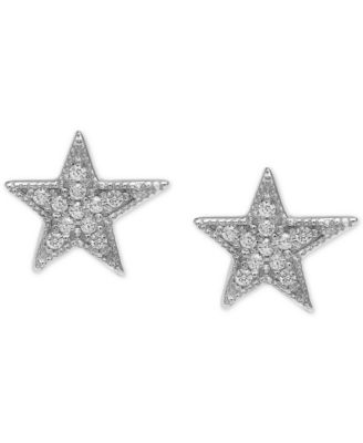 Cubic Zirconia Star Stud Earrings in Sterling Silver, Created for Macy's