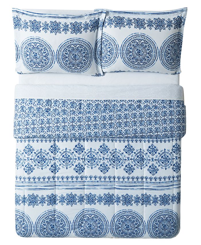 Pem America Blue Medallion 3 Piece Comforter Sets Macy's