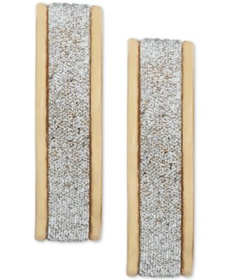 Glitter Hoop Earrings in 14k Rose Gold, White Gold or Gold