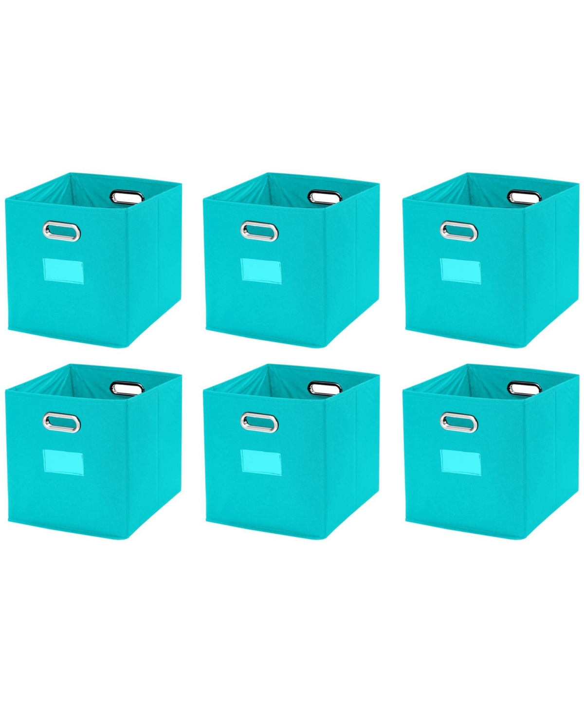 6-Pack. Folding Storage Bins - Teal