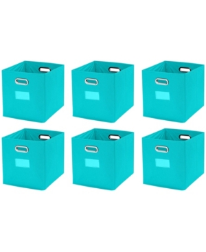Ornavo Home 6-pack. Folding Storage Bins In Teal
