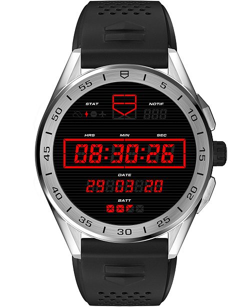 Tag Heuer Connected Men S Black Rubber Strap Smart Watch