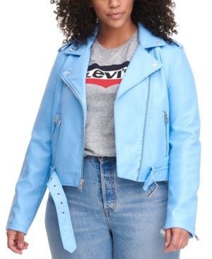 Levi's Plus Size Faux Leather Belted Motorcycle Jacket