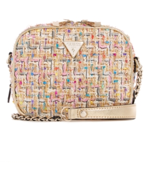 GUESS CESSILY TWEED CAMERA BAG 