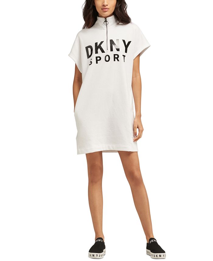 DKNY Quarter-Zip Logo Dress - Macy's