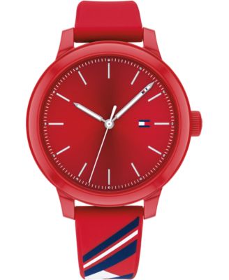 Tommy Hilfiger - Women's Red Silicone Strap Watch 38mm