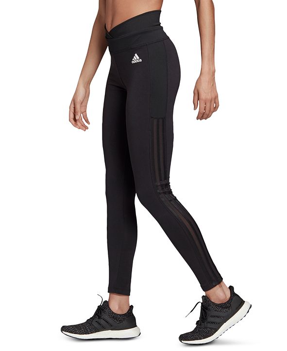 adidas 3 stripe mesh leggings