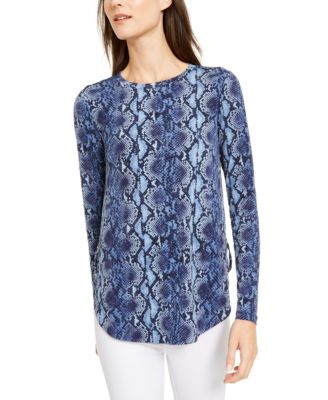Michael Kors - Python-Print Lace-Up Top