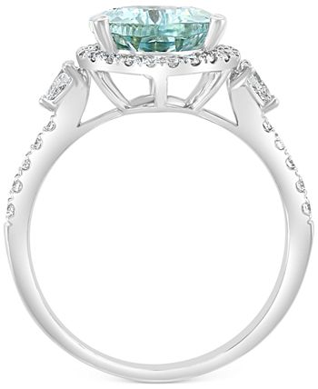 EFFY Collection - Aquamarine (2-5/8 ct. t.w.) & Diamond (3/8 ct.t.w.) Statement Ring in 14k White Gold