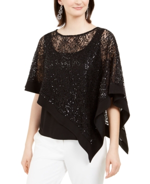 image of R & M Richards Sequinned-Overlay Top