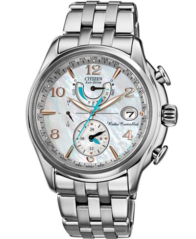 Citizen Women's Eco-Drive World Time A-T Stainless Steel Bracelet Watch 39mm FC0000-59D